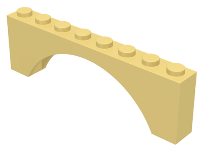 Brick Arch 1 x 8 x 2 in Light Yellow