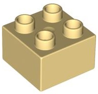 Duplo Brick 2 x 2 in Light Yellow