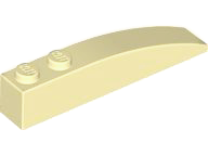 Brick Curved 6 x 1 in Light Yellow