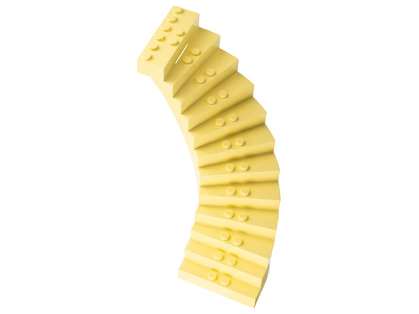 Stairs 13 x 13 x 12 Curved Open in Light Yellow