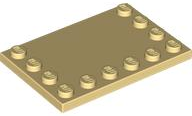 Plate Special 4 x 6, Studs on 3 Edges in Light Yellow