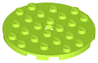 Plate Round 6 x 6 with Hole in Lime