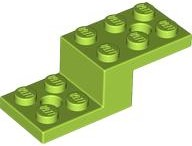 Bracket 5 x 2 x 1 1/3 with Holes, Pin Bottom in Lime