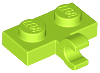 Plate Special 1 x 2 with Clip Horizontal on Side in Lime