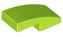 Brick Curved 2 x 1 No Studs [1/2 Bow] in Lime