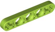 Technic Beam 1 x 5 Thin with Axle Holes on Ends in Lime