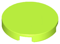 Tile Round 2 x 2 with Bottom Stud Holder in Lime