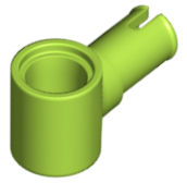 Technic Pin Connector Hub with 1 Pin with Friction Ridges Lengthwise in Lime