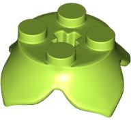 Plant, Leaves, Round 2 x 2 x 2/3 with + Axle Hole and 4 Leaf Extensions in Lime