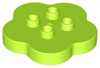 Duplo Flower 4 x 4 x 1 with 4 Top Studs in Lime