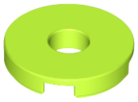 Tile Special Round 2 x 2 with Hole in Lime