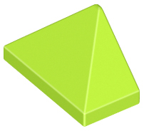 Brick Sloped 45° 2 x 1 Triple with Inside Stud Holder in Lime