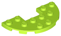 Plate Round Half 3 x 6 with 1 x 2 Cutout in Lime