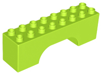 Duplo Brick 2 x 8 x 2 Arch in Lime