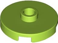 Plate Special Round 2 x 2 with Center Stud (Jumper Plate) in Lime