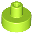 Tile Special Round 1 x 1 with Hollow Bar in Lime