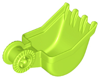 Duplo Digger Bucket - Small with Locking Ring - 4 teeth in Lime
