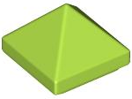 Brick Sloped 45° 1 x 1 x 2/3 Quadruple Convex [Pyramid] in Lime