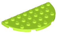 Plate Round Half 4 x 8 in Lime