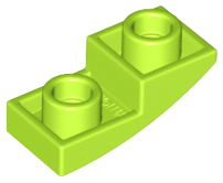 Brick Curved Inverted 2 x 1 in Lime