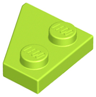 Wedge Plate 2 x 2 Right in Lime