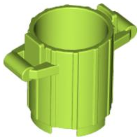 Trash Can with 2 Cover Holders in Lime