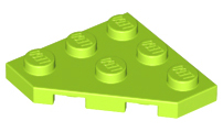 Wedge Plate 3 x 3 Cut Corner in Lime