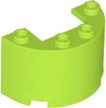 Cylinder Half 2 x 4 x 2 with 1 x 2 Cutout in Lime