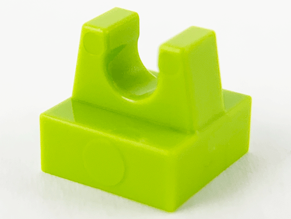 Tile Special 1 x 1 with Clip and Straight Tips in Lime