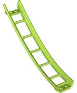 Vehicle Track, Roller Coaster Ramp Large Lower Part, 6 Bricks Elevation in Lime