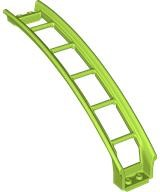 Vehicle Track, Roller Coaster Ramp Large Upper Part, 6 Bricks Elevation in Lime