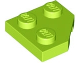 Wedge Plate 2 x 2 Cut Corner in Lime