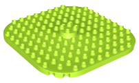 Duplo Plate 12 x 12, Rounded Corners with Raised 2 x 2 Center Cylinder in Lime