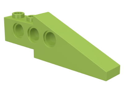 Technic Slope Long 1 x 6 with 3 Pin Holes in Lime