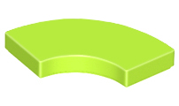 Tile 2 x 2 Curved, Macaroni in Lime