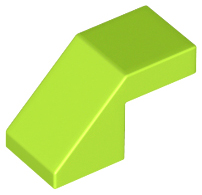 Brick Sloped 45° 2 x 1 with 2/3 Inverted Cutout and no stud in Lime