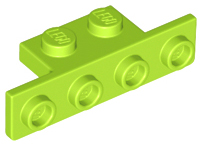 Bracket 1 x 2 - 1 x 4 [Rounded Corners at Bottom, Square Corners at Top] in Lime