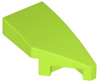 Brick Wedged, Curved 2 x 1 with Stud Notch Right in Lime