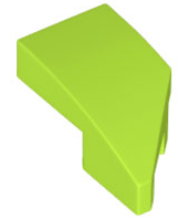 Brick Wedged, Curved 2 x 1 with Stud Notch Left in Lime