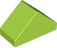 Duplo Brick 4 x 2 Double Slope 45° in Lime