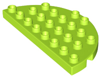 Duplo Plate Round 4 x 8 Semi-Circle in Lime