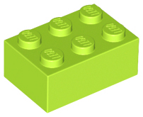 Brick 2 x 3 in Lime