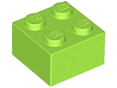 Brick 2 x 2 in Lime