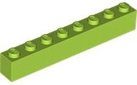 Brick 1 x 8 in Lime