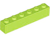 Brick 1 x 6 in Lime