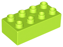 Duplo Brick 2 x 4 in Lime