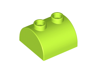 Brick Curved 2 x 2, Two Top Studs in Lime