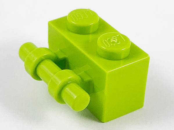 Brick Special 1 x 2 with Handle in Lime