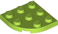 Plate Round Corner 3 x 3 in Lime