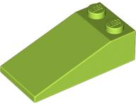 Brick Sloped 18° 4 x 2 in Lime